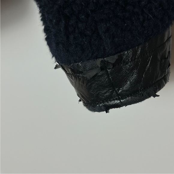 MARTIN GRANT PARIS 70s Navy Wool Blend Faux Shearling Boxy Sherpa Teddy Jacket 6 - Picture 12 of 12